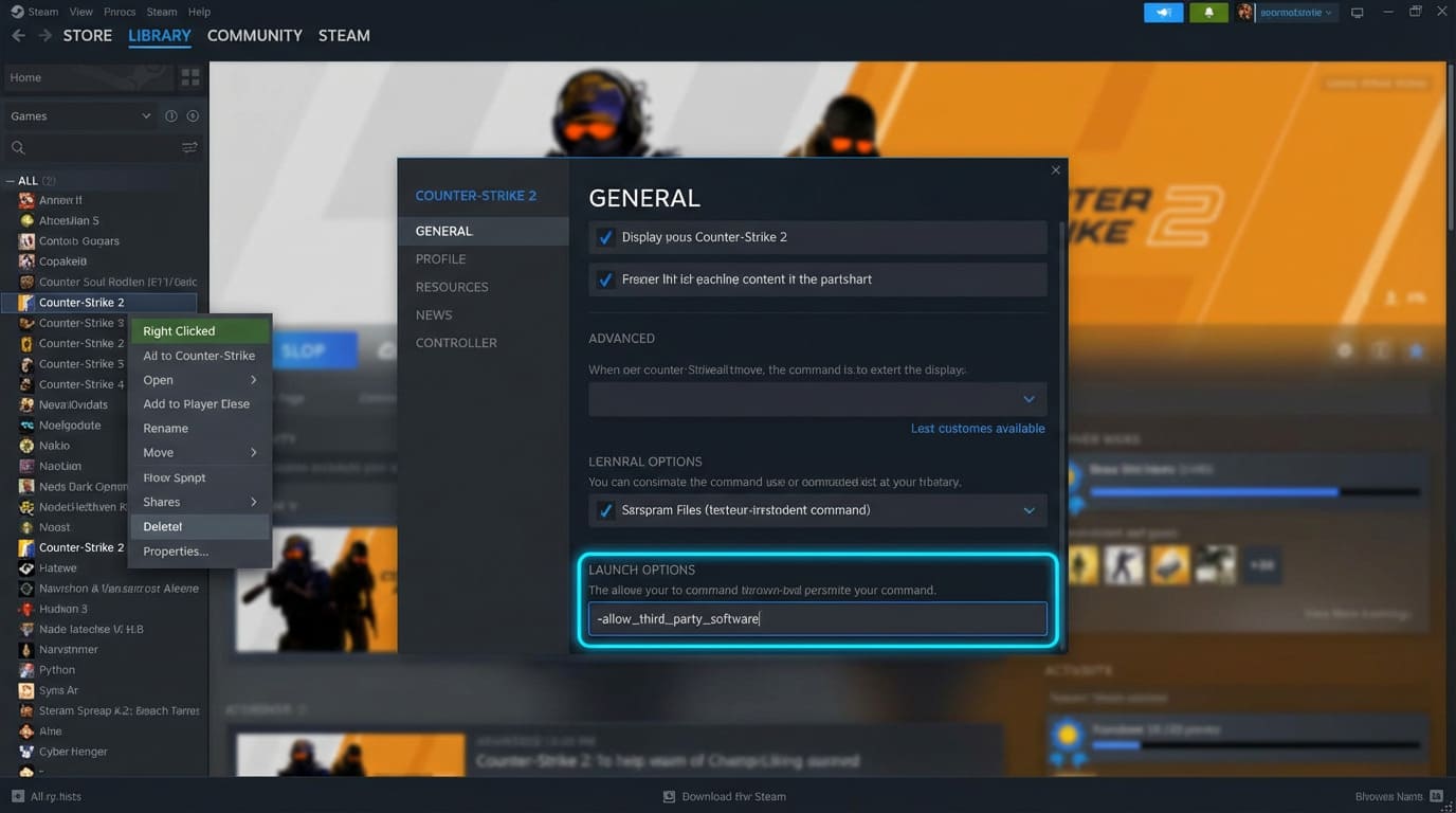 Allow third party software CS2 (CS:GO) command console | VREDUX.COM