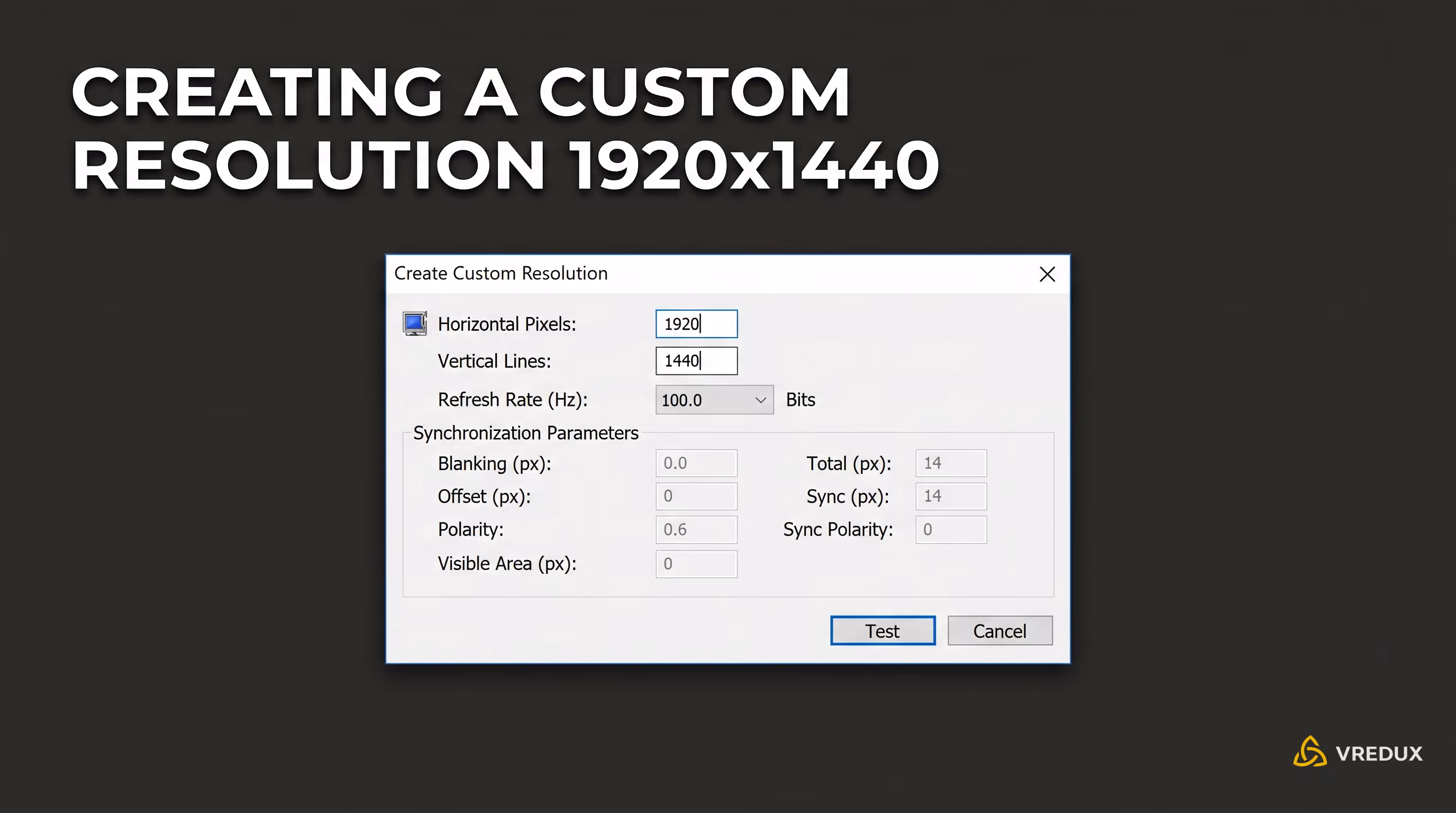 Creating a custom 1920x1440 resolution in display driver settings