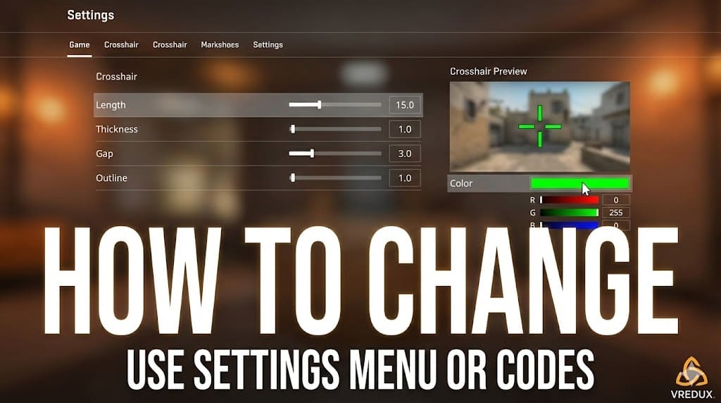 How to change crosshair in CS2 (CS:GO): commands, color, dot, console ...