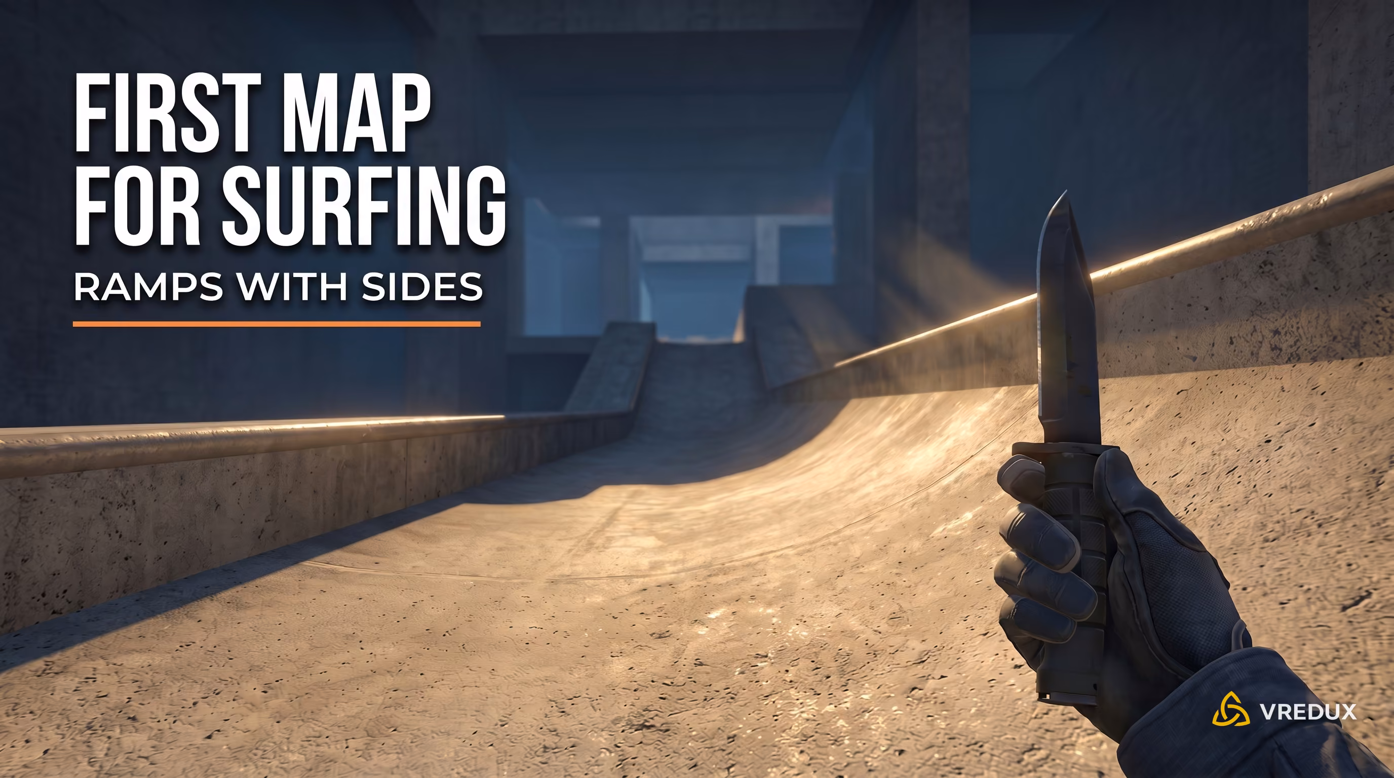 Overview of the spawn area on the surf_beginner map for new CS2 players