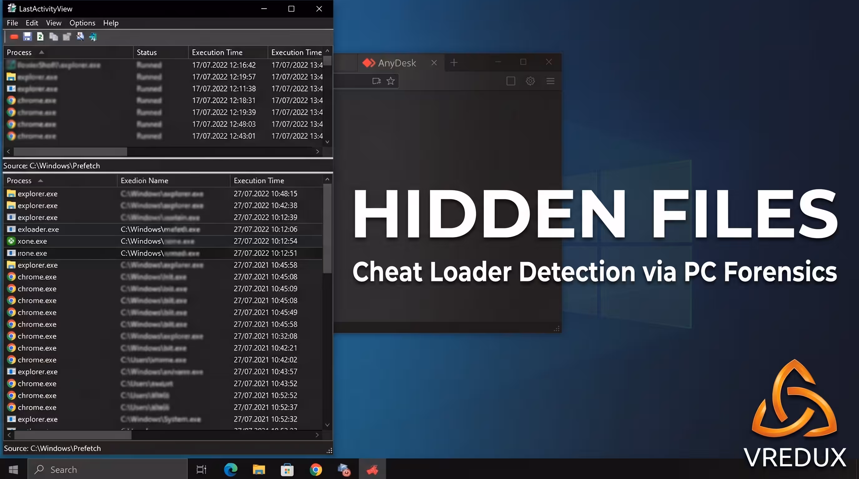 LastActivityView interface with suspicious EXE files