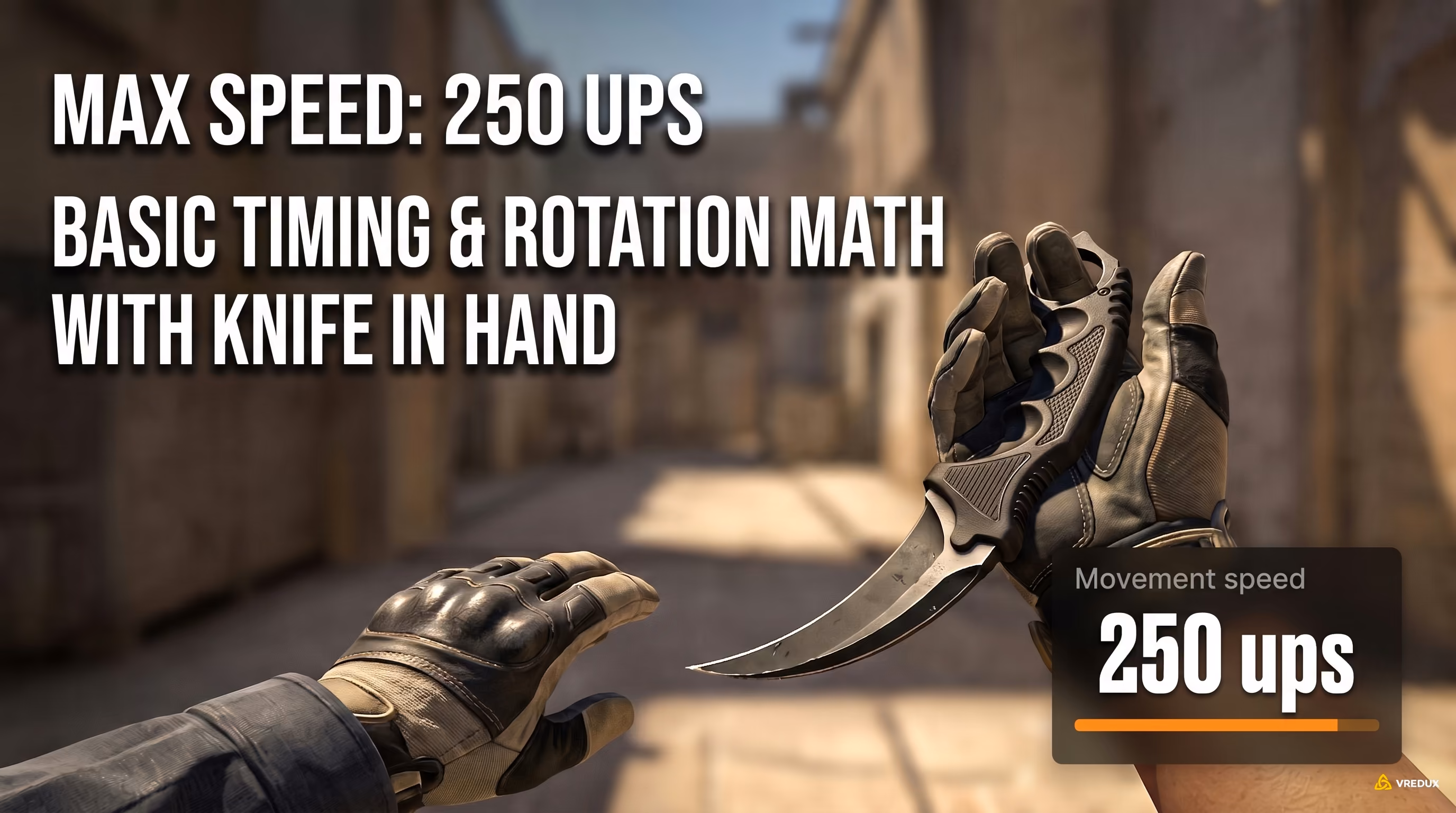 In-game velocity counter displaying ups during CS2 bunnyhop practice