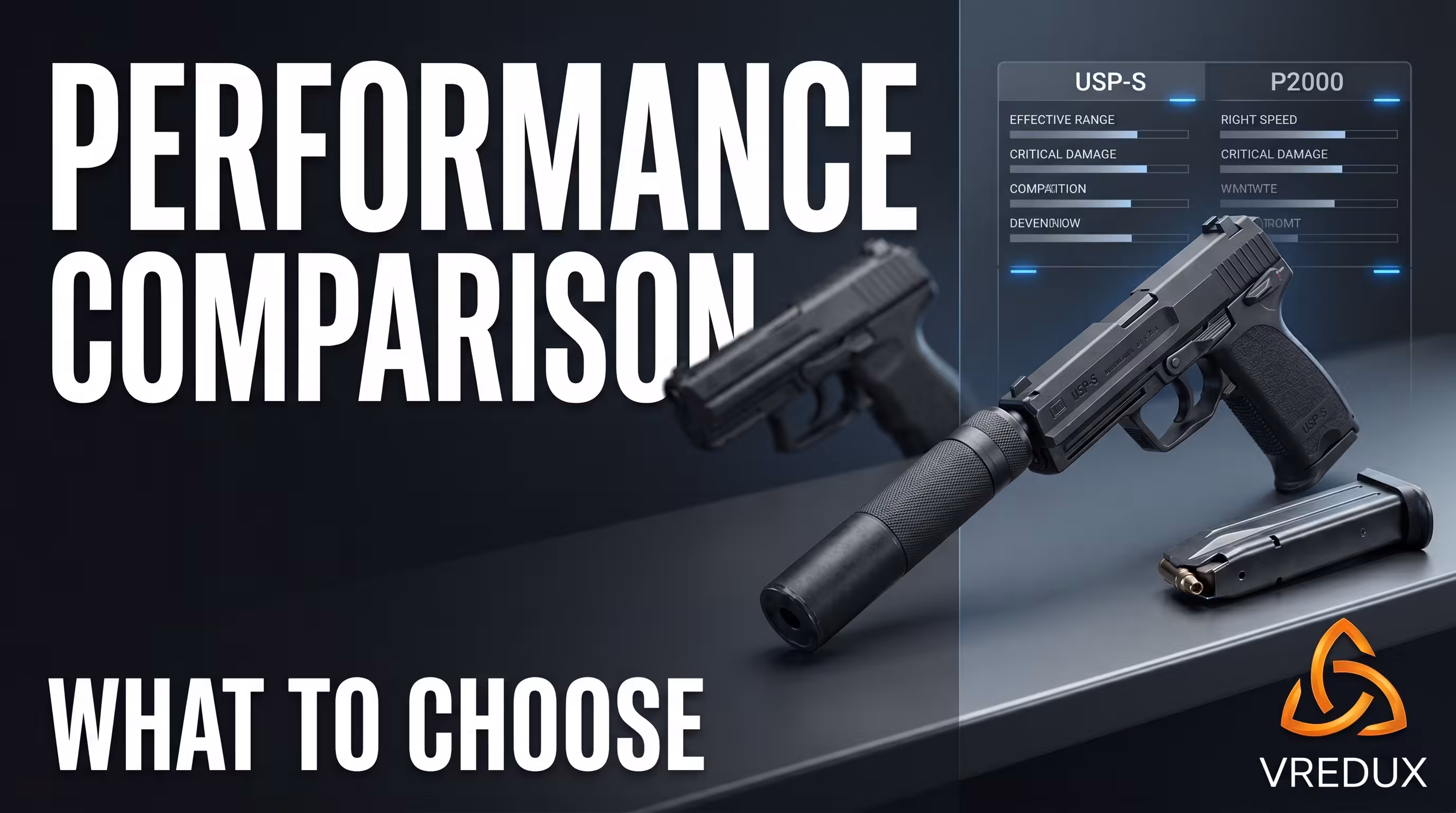 Stat comparison table for USP-S and P2000 in CS2