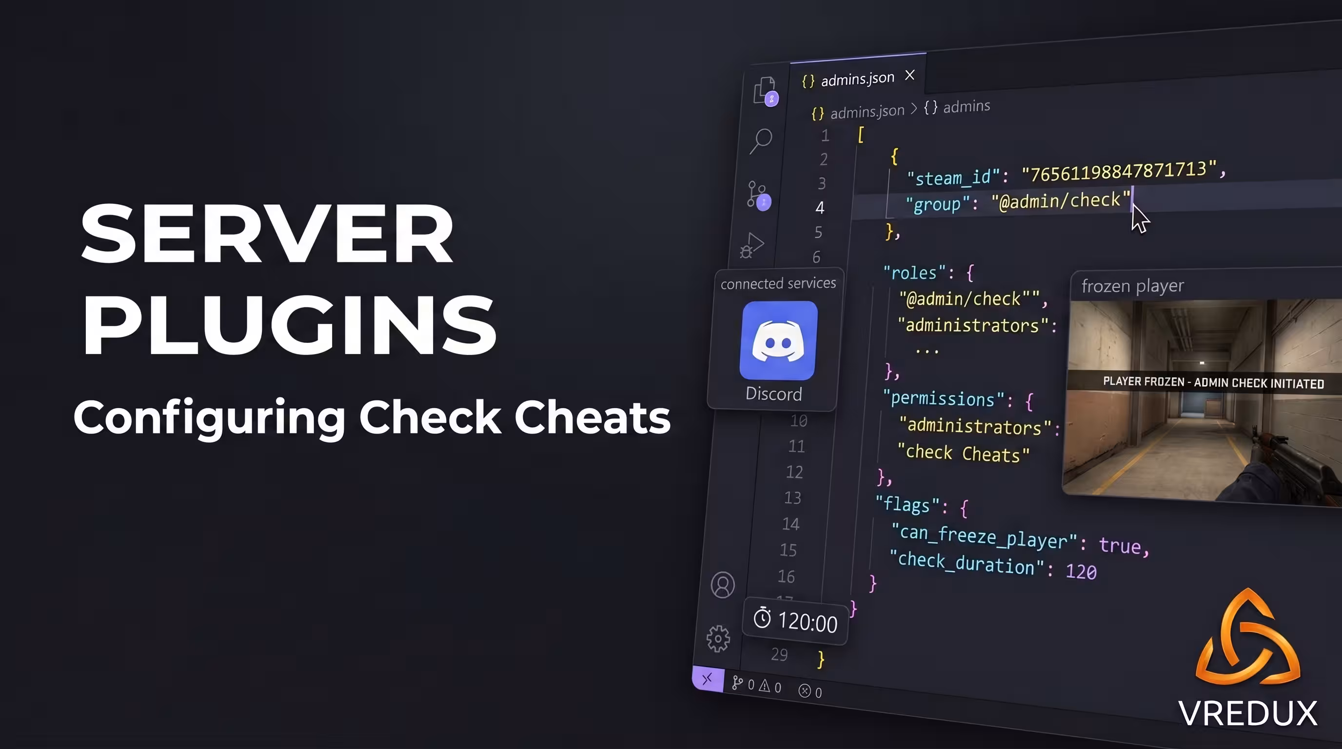 Open admins.json file with Check Cheats plugin settings