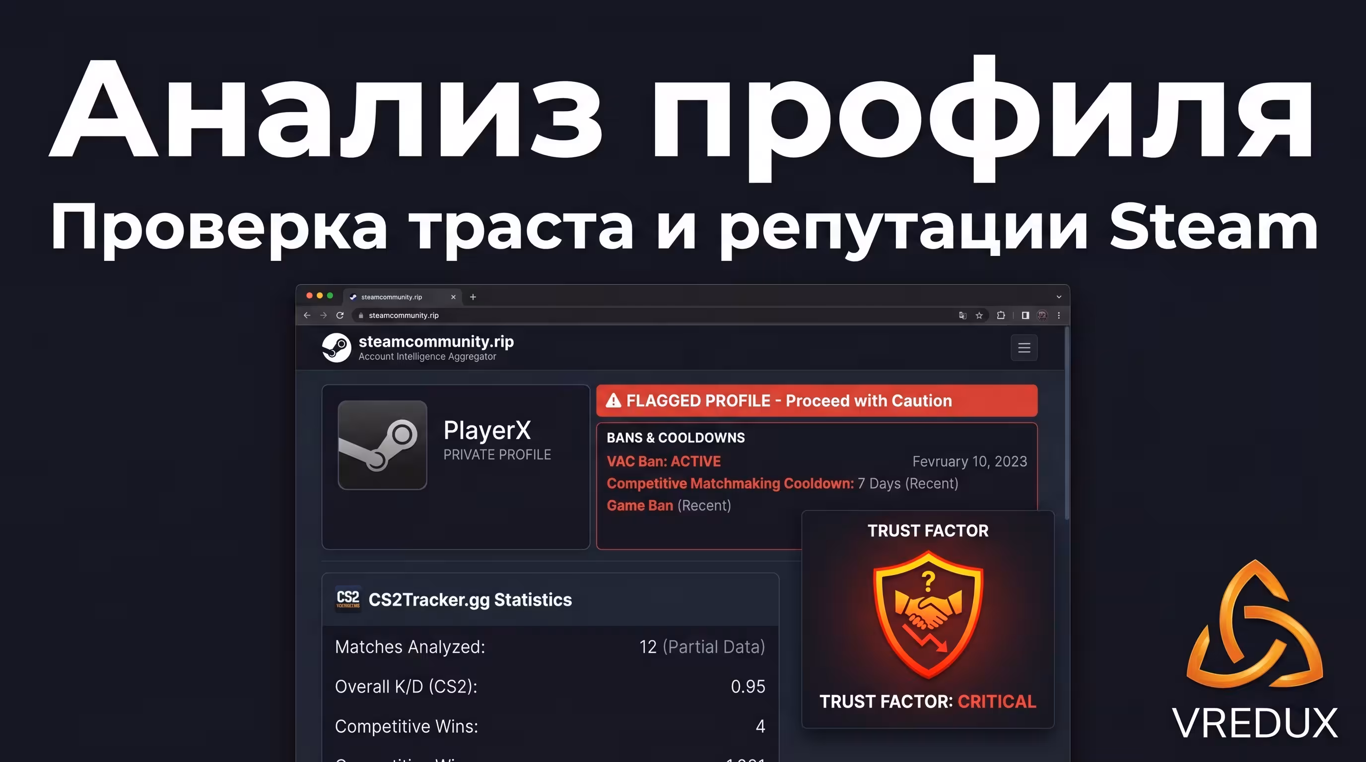 Проверка Steam профиля через сайт агрегатор